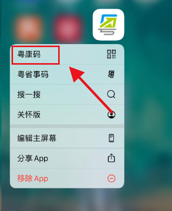 《粤省事app》怎么一键亮码