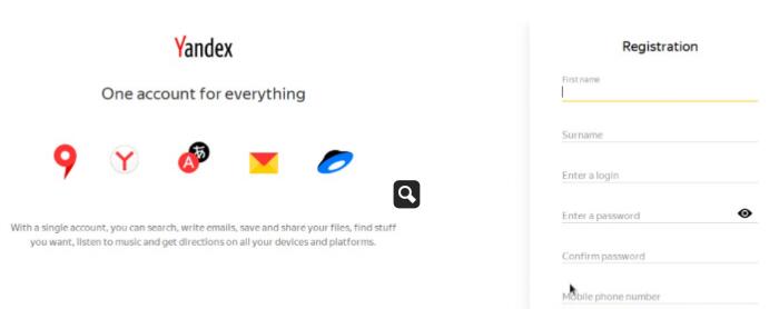 《yandex》账号注册操作方法与步骤