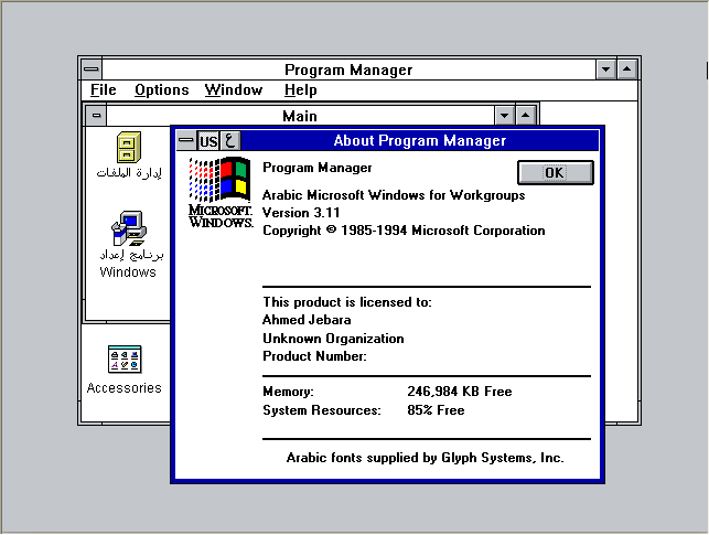 Microsoft Windows for Workgroups 3.11发布于1994年2月