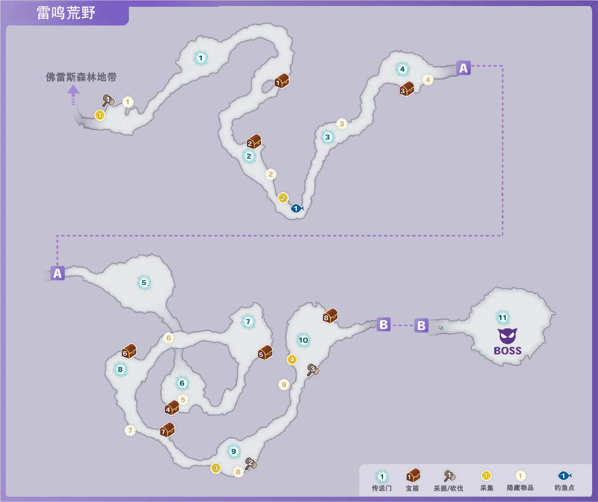 《符文工房5》雷鸣荒野区域采集道具在哪里