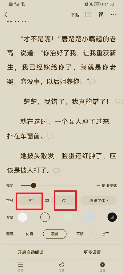 《番茄小说》设置字体大小的最新操作技巧