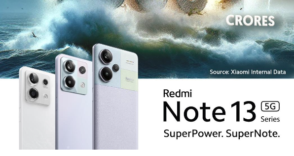 Redmi Note 13 5G系列手机销售战绩斐然，销售额突破100亿卢比里程碑