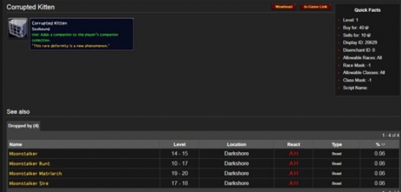 魔兽世界乌龟服腐化猫怎么获得 魔兽世界乌龟服腐化猫获取方法一览