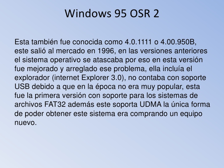 Windows 95 OSR2发布于1996年8月24日