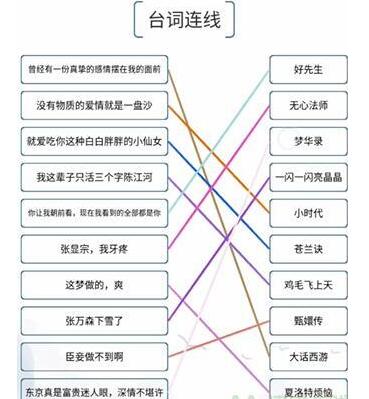 《我的文字世界》台词连线怎么过