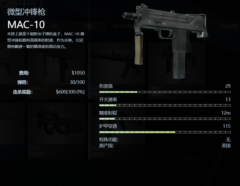 《CSGO》MAC-10微型冲锋枪图鉴介绍