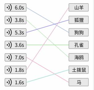 《文字的力量》动物叫声连线怎么过