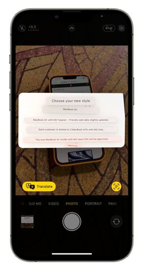 ios16相机实时翻译功能怎么使用